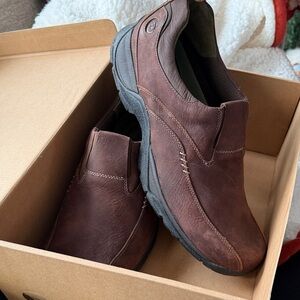 Dunham Dark Brown Leather Slip-On Loafers